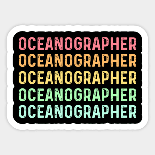 Funny Oceanographer Women Retro Marine Biology Oceanography Sticker